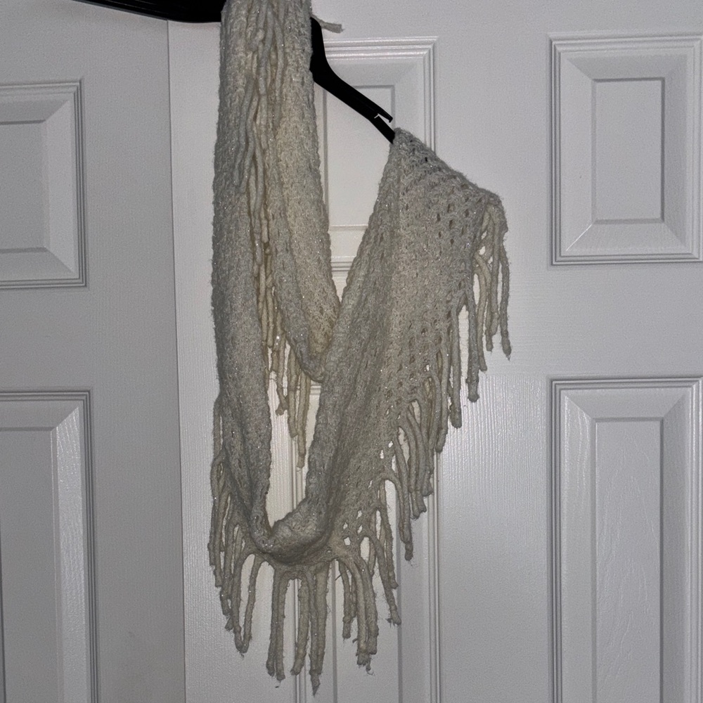 Cream Fringe Scarf